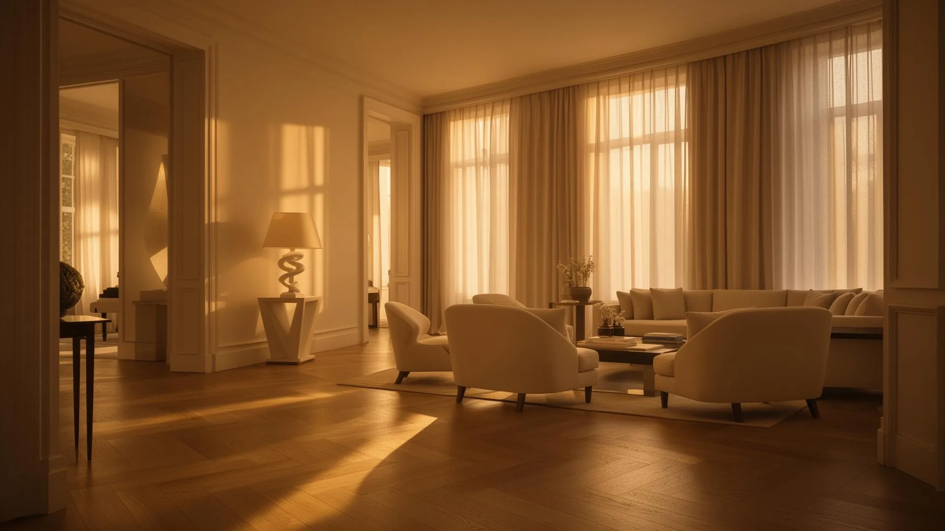 Refined interior with warm natural light
